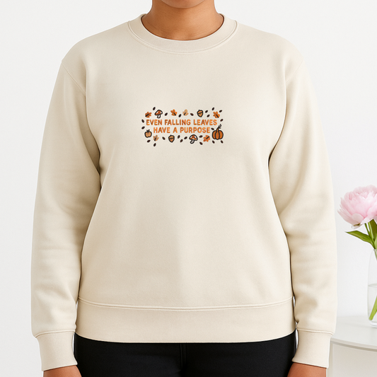 Even falling leaves have a purpose - EMBROIDERED SWEATER