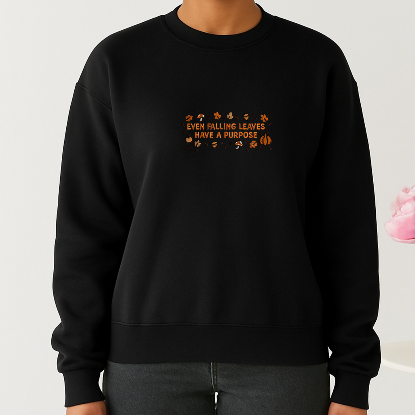 Even falling leaves have a purpose - EMBROIDERED SWEATER