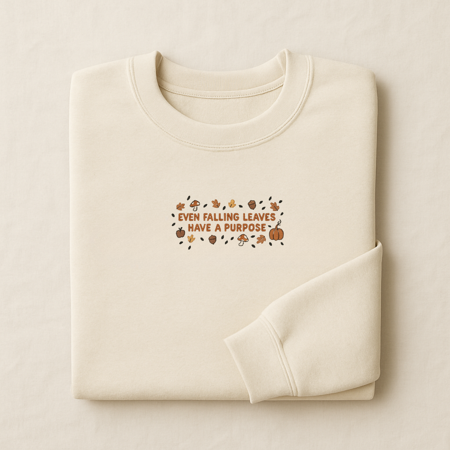 Even falling leaves have a purpose - EMBROIDERED SWEATER