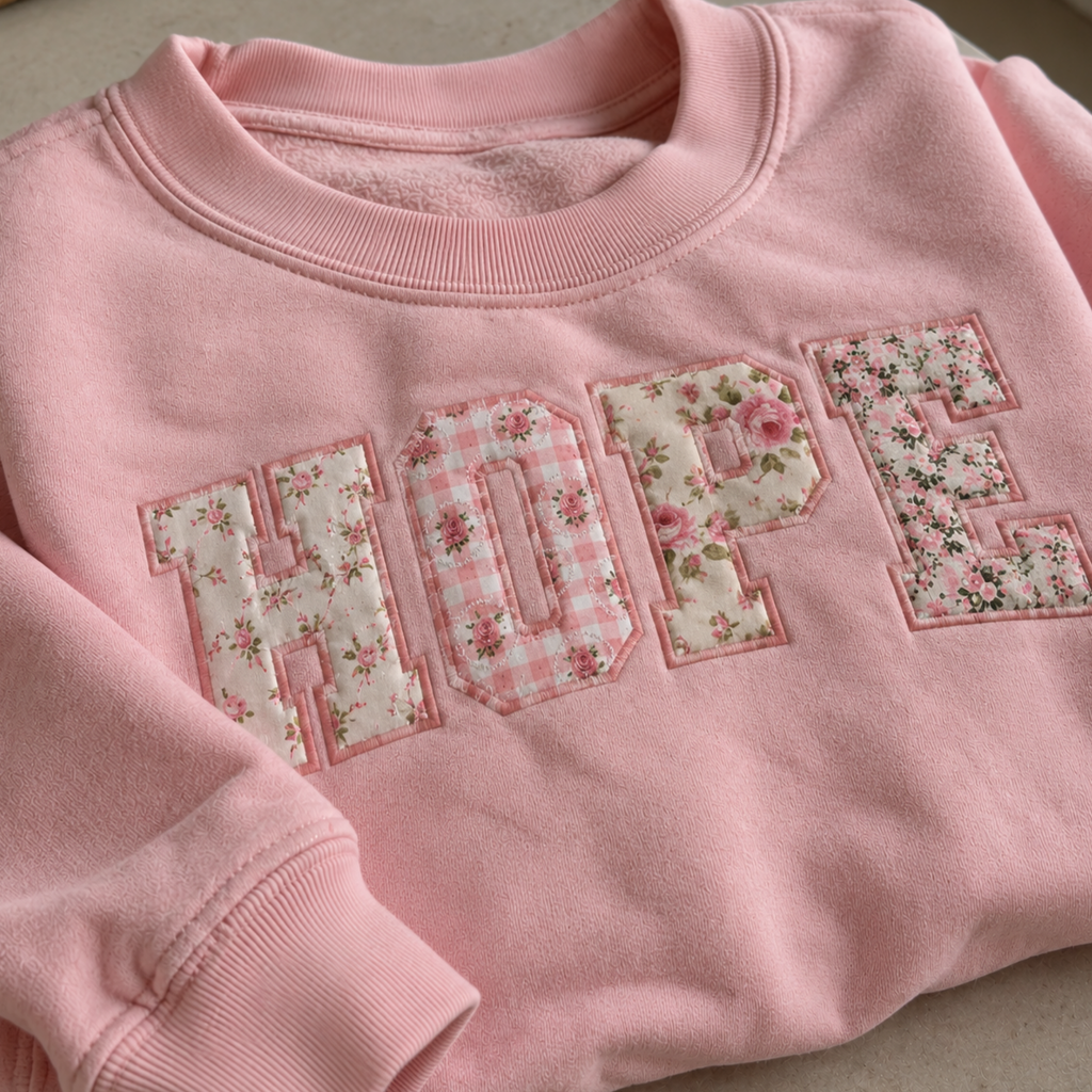 Appliqué Breast Cancer Awareness Sweatshirt