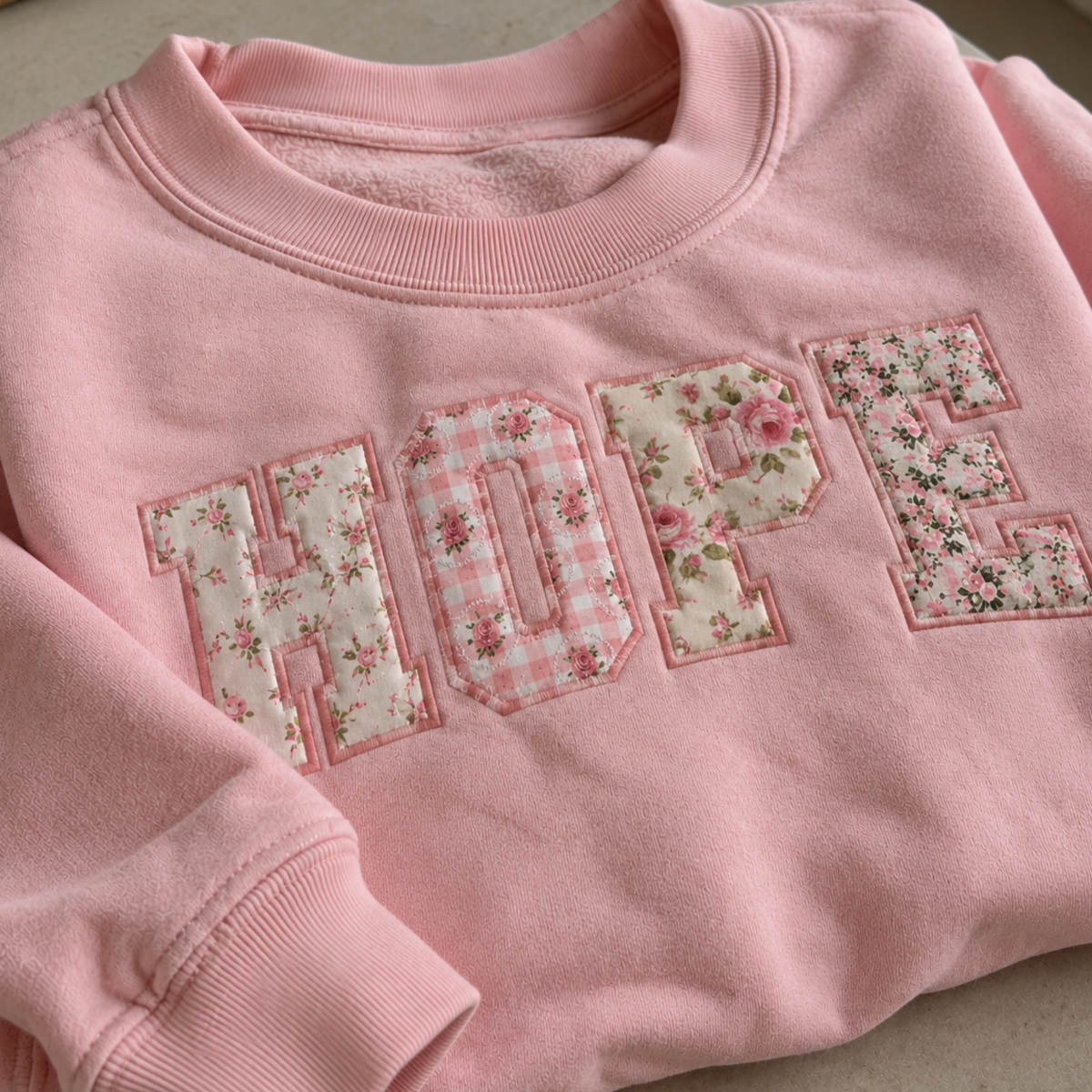 Appliqué Breast Cancer Awareness Sweatshirt