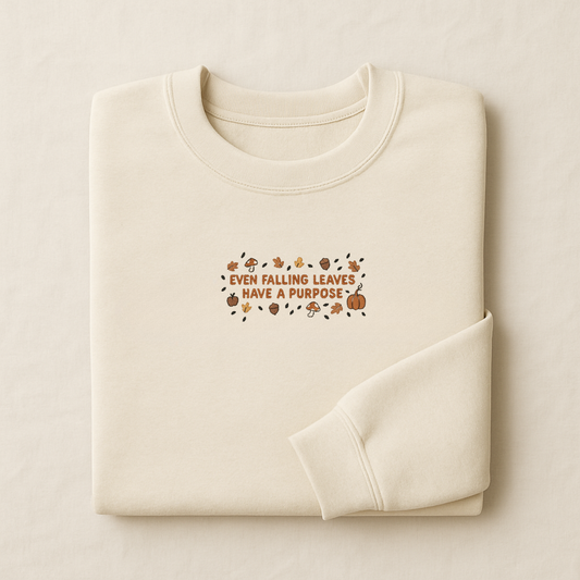 Even falling leaves have a purpose - EMBROIDERED SWEATER